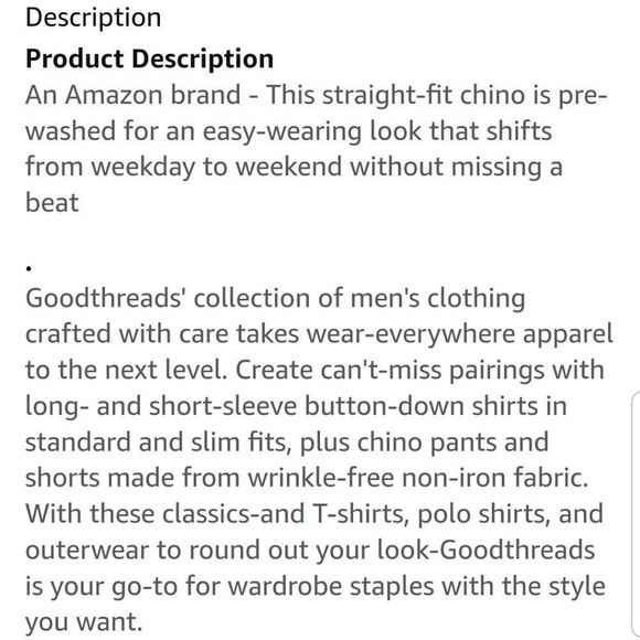 Good Threads Khaki Chino Pants Flat Front Slim Fit Stretch Stone NWT Sz. 32WX36L - Picture 4 of 9